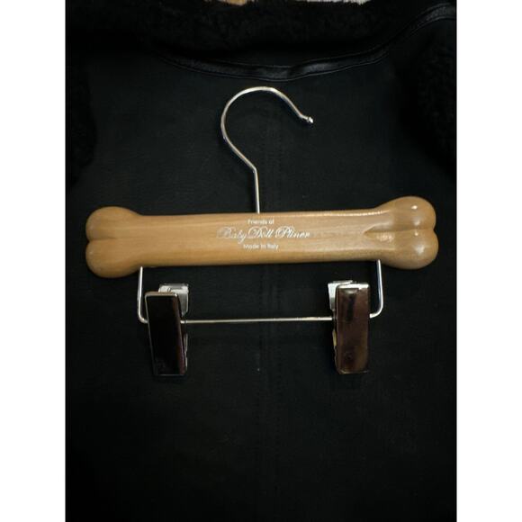 Donald Pliner Friends of baby Doll Pliner suede black sherpa dog coat size M - Picture 8 of 11